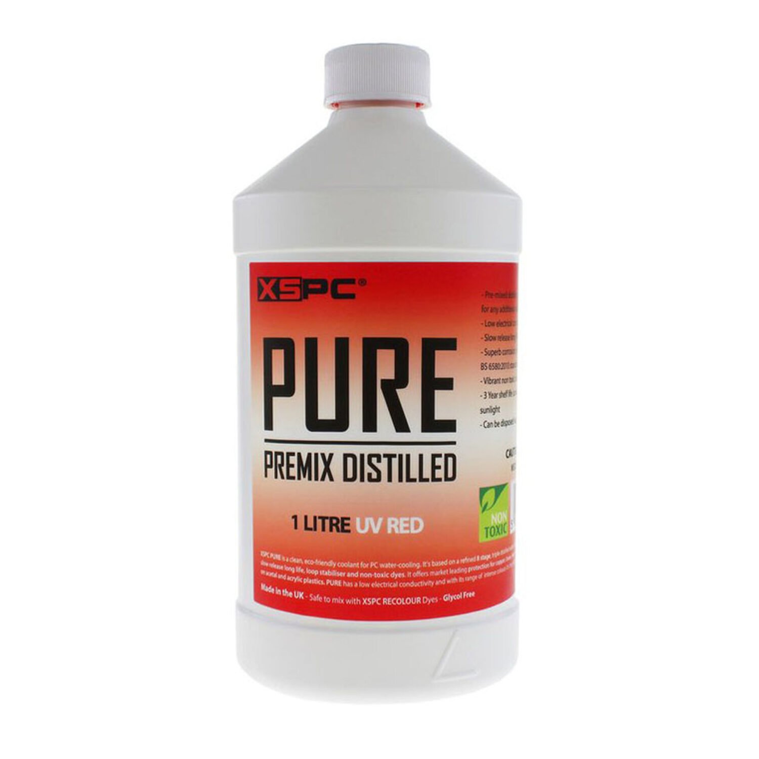 XSPC PURE Premix Distilled Coolant - 1 Liter - UV Red