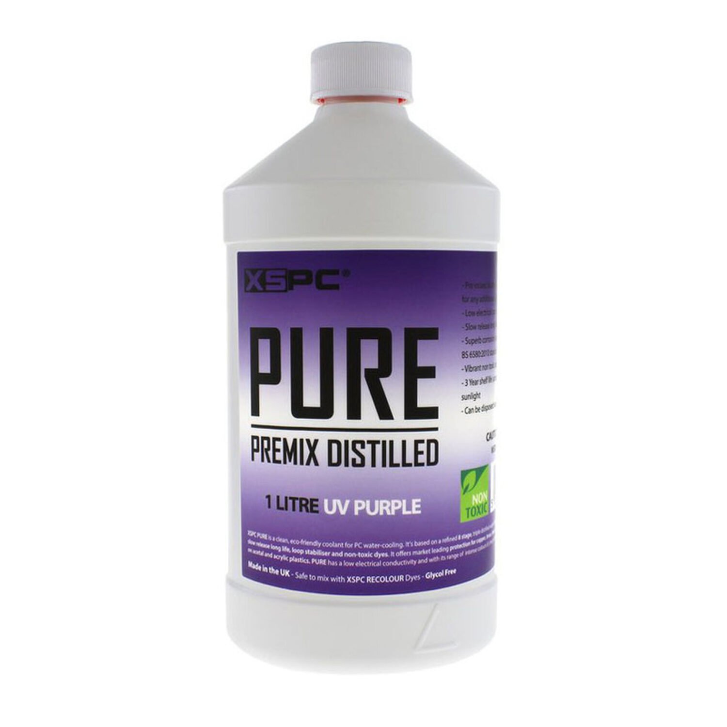 XSPC PURE Premix Distilled Coolant - 1 Liter - UV Purple