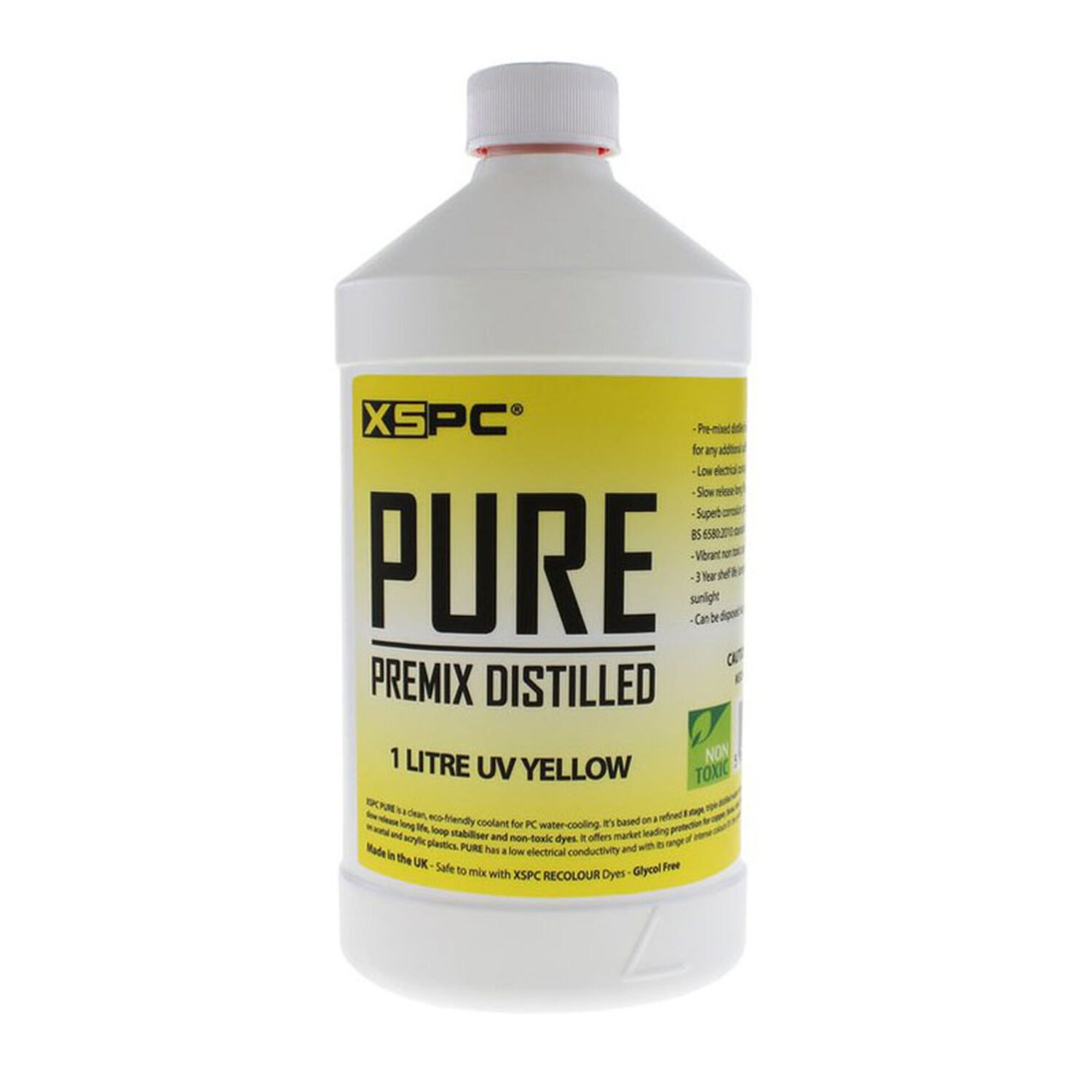 XSPC PURE Premix Distilled Coolant - 1 Liter - UV Yellow