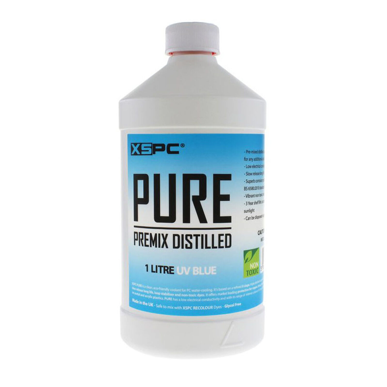 XSPC PURE Premix Distilled Coolant - 1 Liter - UV Blue