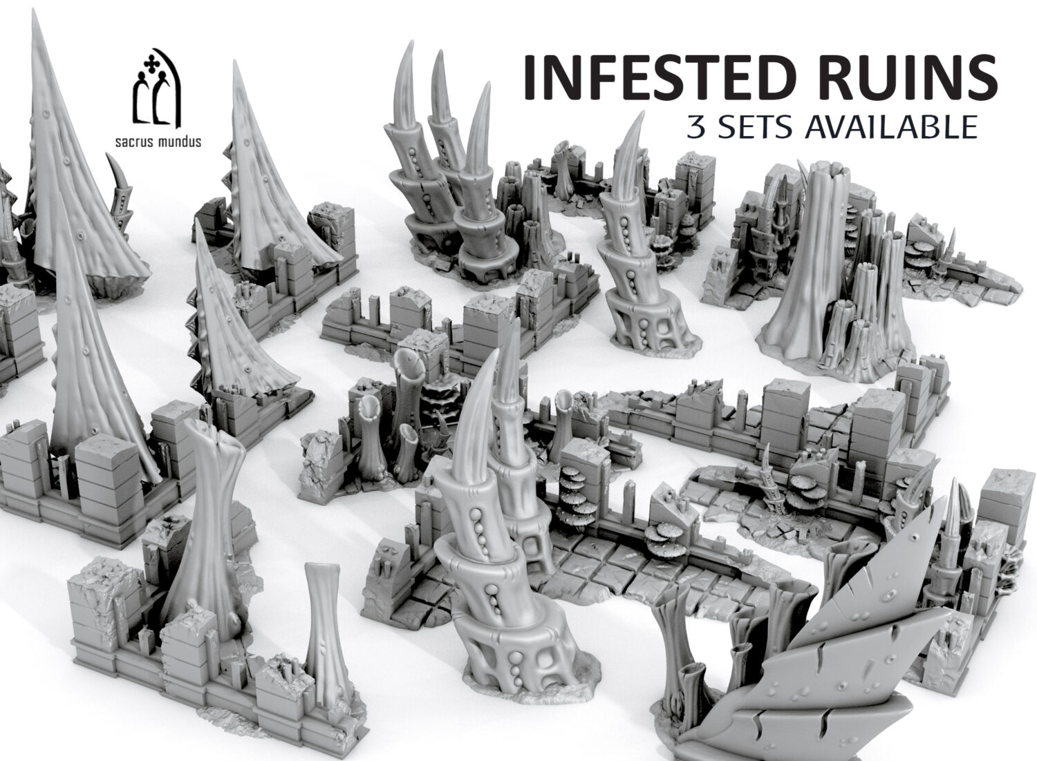 Sci-Fi Alien Scenery Terrain Infested Ruins