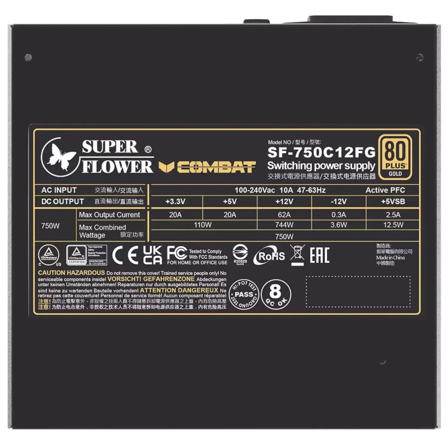 Super Flower Combat FG 80 PLUS Gold ATX 3.1 modular - 750 Watt - Image 4