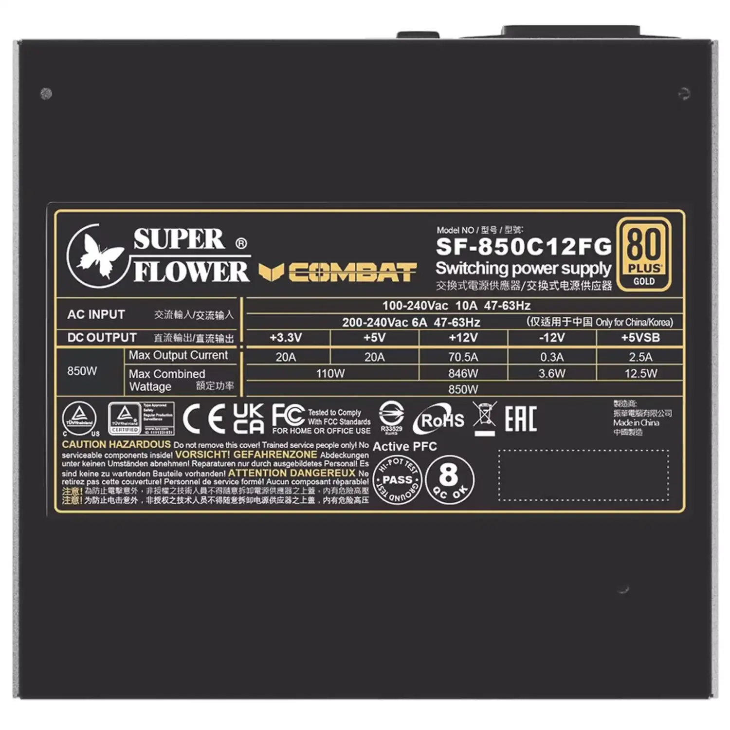 Super Flower Combat FG 80 PLUS Gold ATX 3.1 modular - 850 Watt - Image 4