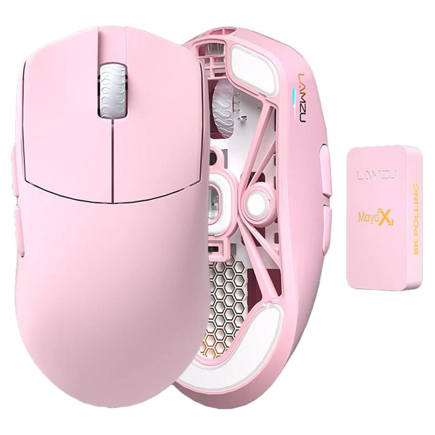 Lamzu Maya X Gaming Mouse 8K Wireless - Pink - Image 2