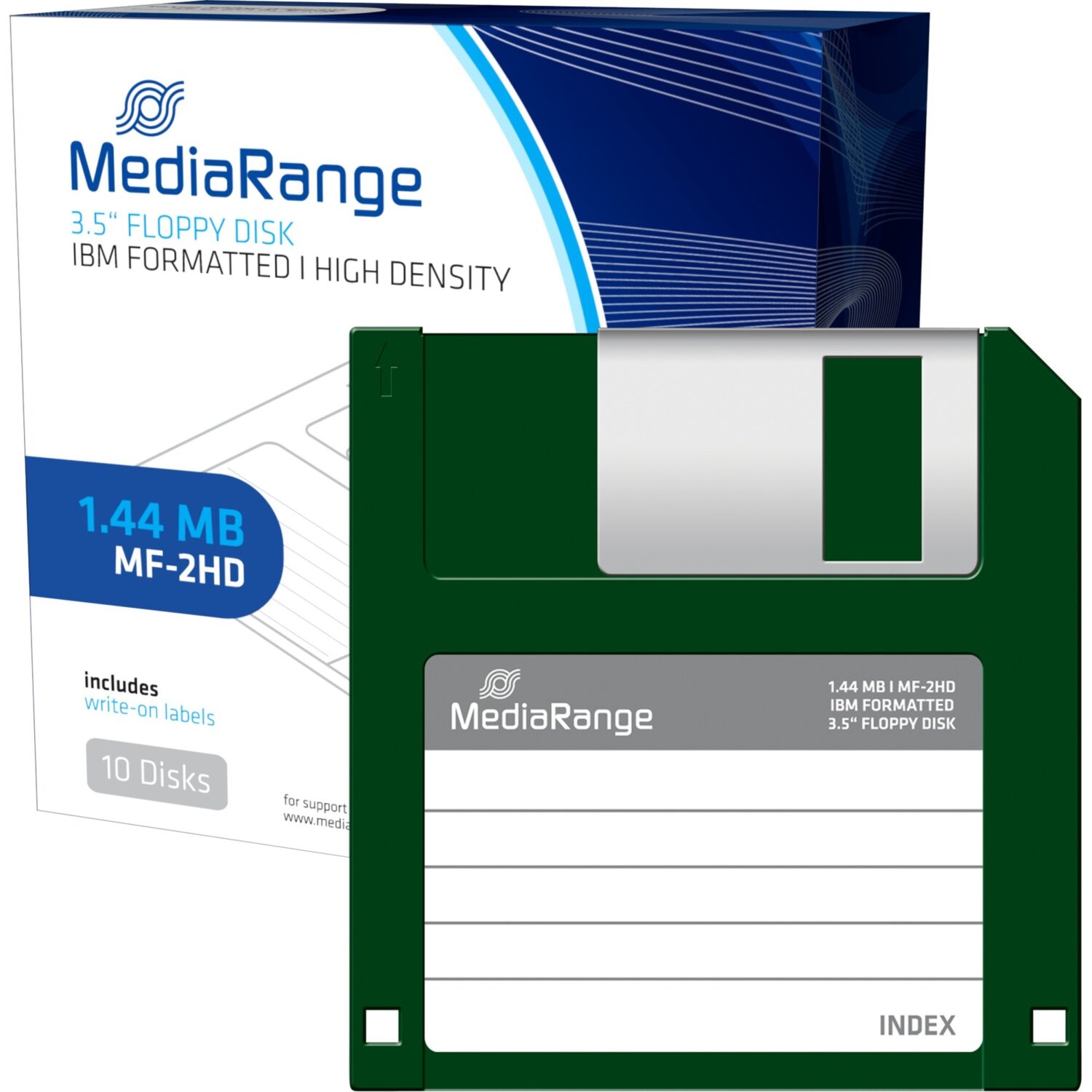 MediaRange Floppy Disks 1.44 MB – Black, 10-Pack (MR701)