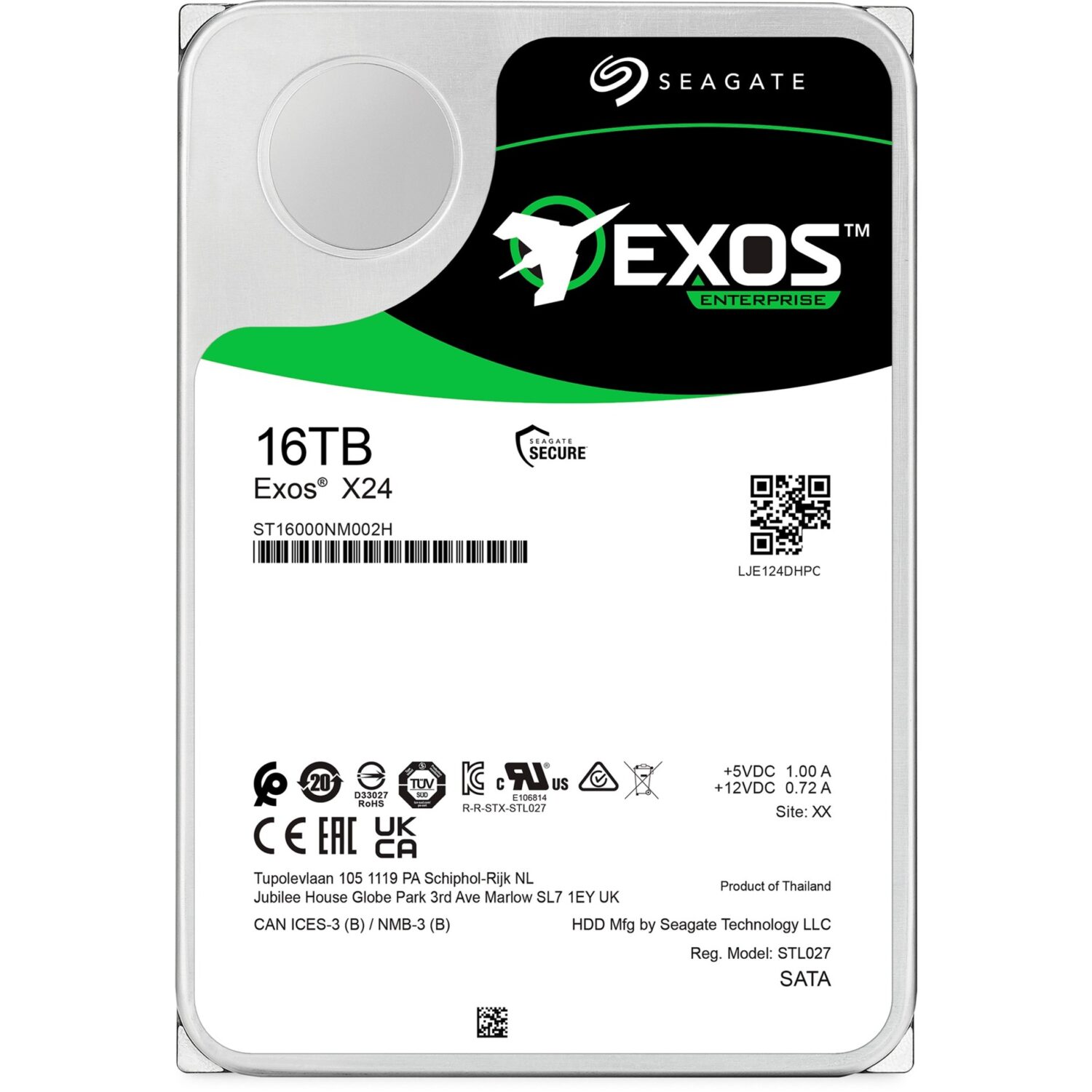 Seagate Exos X16 16 TB – Enterprise HDD 3.5" SATA 6 Gb/s (ST16000NM002H) - Image 2