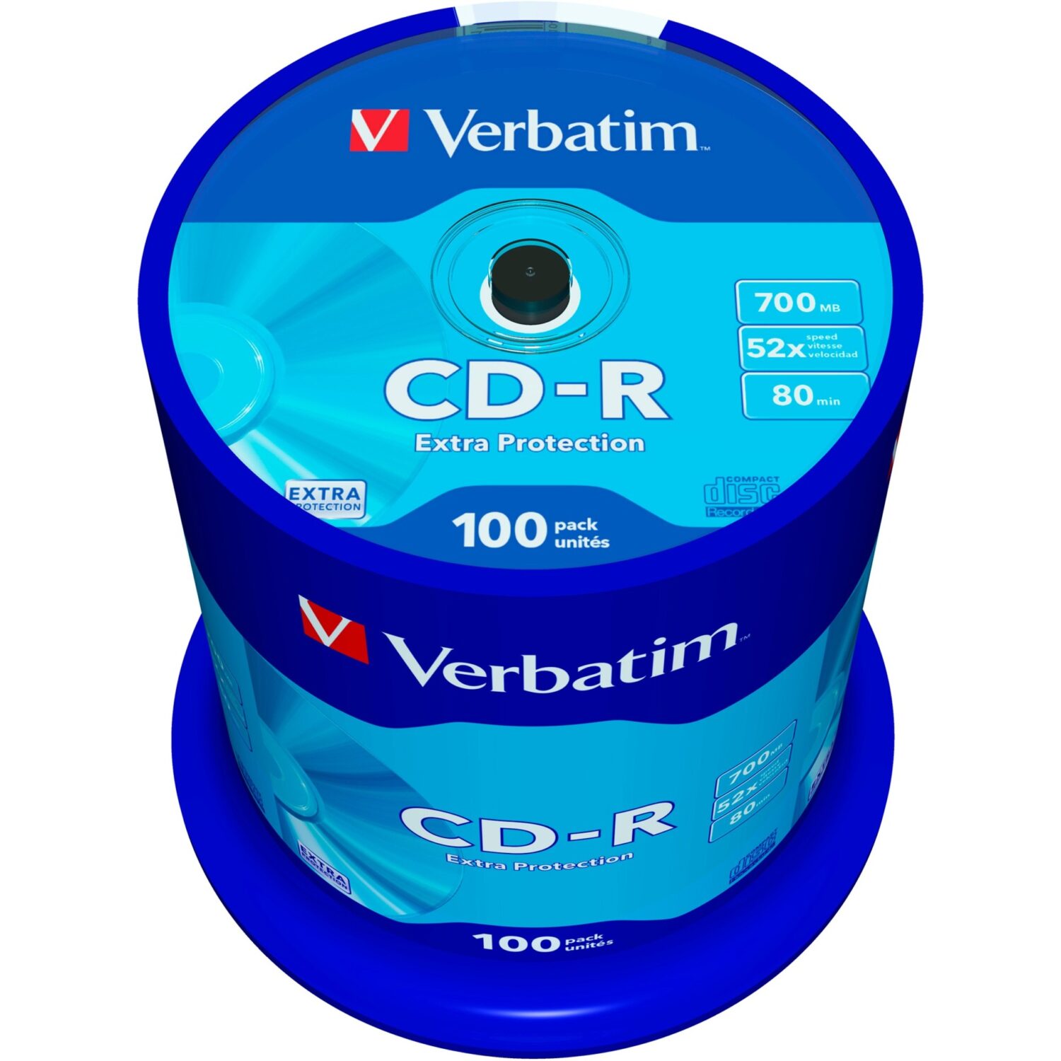 Verbatim CD‑R Extra Protection 700 MB 52× Spindle – 100 discs