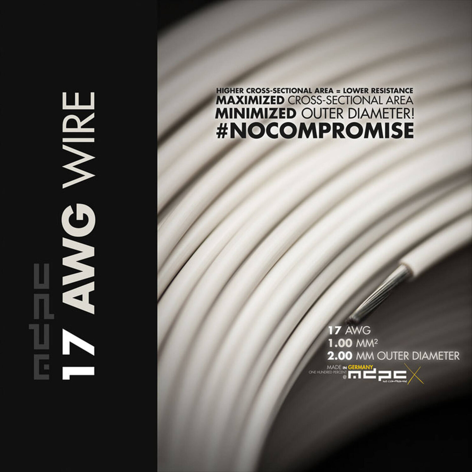 MDPC-X 17 AWG Hook-Up Wire Creme-White, 1m
