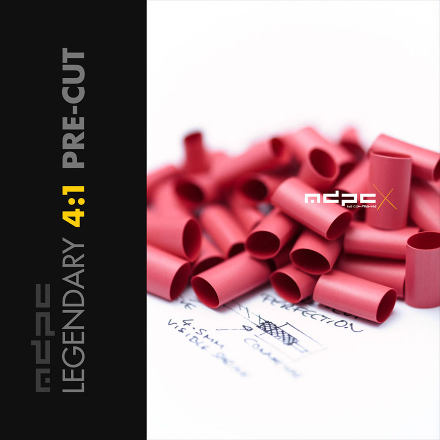 MDPC-X Pre-Cut Heatshrink 4:1 Small - Light-Red, 50 pcs