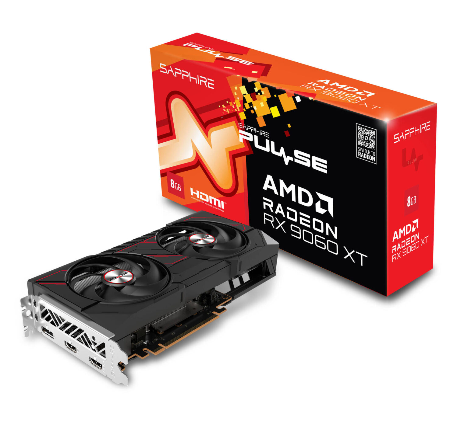 Sapphire Pulse Radeon RX 9060 XT Gaming OC Graphics Card, 8192 MB GDDR6