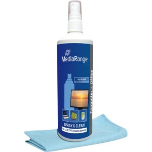MediaRange Spray & Clean – Anti-Static Screen Cleaner for Displays + Microfibre Cloth (MR725)
