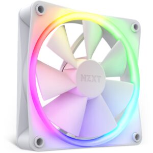 NZXT F120 RGB – Single 120mm Fan + RGB Lighting + Fluid Dynamic Bearing (White)