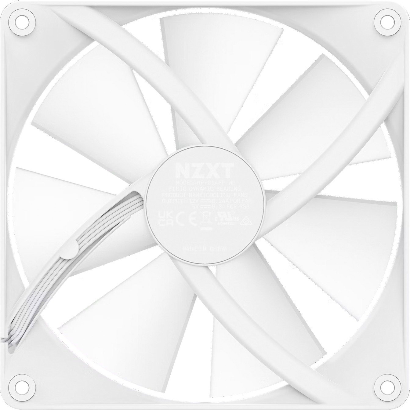 NZXT F140 RGB Core Single 140x140x26 (White, Einzellüfter, ohne Controller, 140 mm) - Image 4