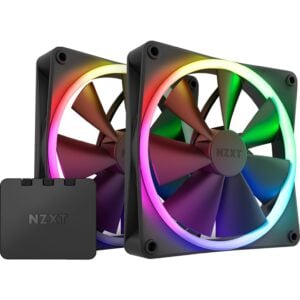 NZXT F140 RGB DUO Twin 140x140x25 (Black, 2er Pack, inkl. RGB-Controller, 140 mm)