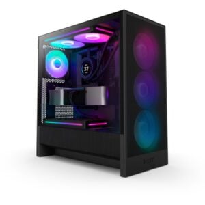 NZXT H5 Flow RGB – ATX Mid Tower Black Tempered Glass Airflow Case