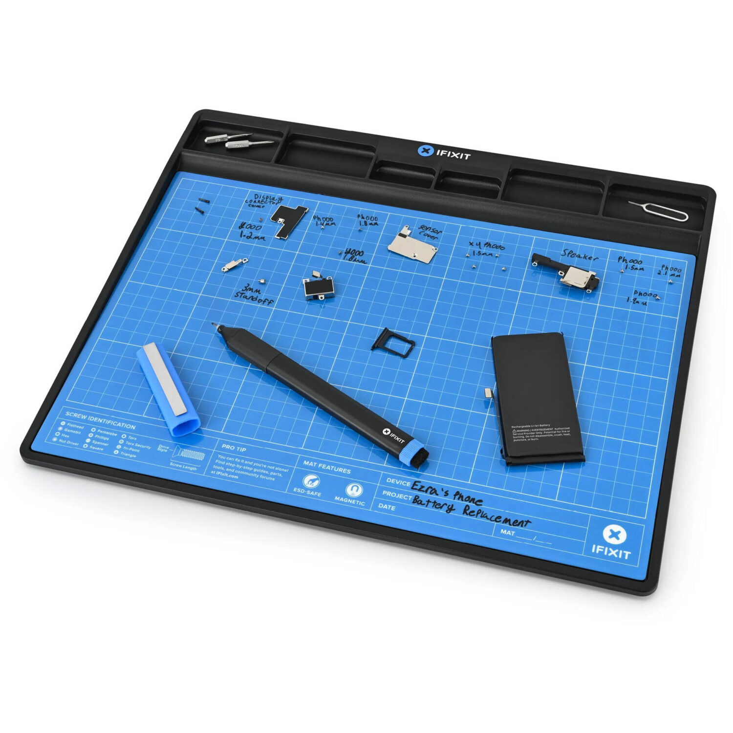 iFixit FixMat – Magnetic Project Mat, ESD-Safe, Blue - Image 2